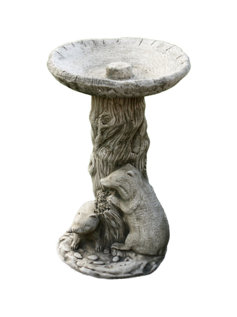 Badger Cast Stone Birdbath | 4-003 – Garden Sculptures & Statues